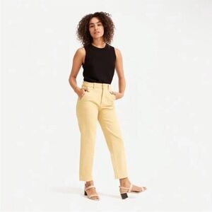 Everlane Cropped Straight Short Pant Pant Denim Pastel Yellow Size 12